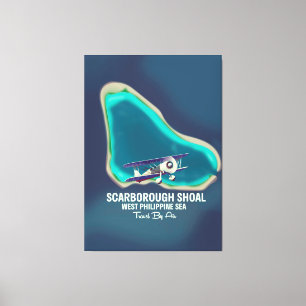 Impressão Em Tela Mapa do Mar de Filipinas Ocidental do Banco de Sca