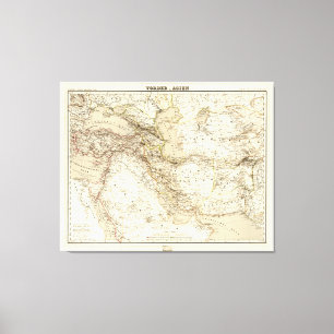 Impressão Em Tela Mapa do Médio Oriente (1855)