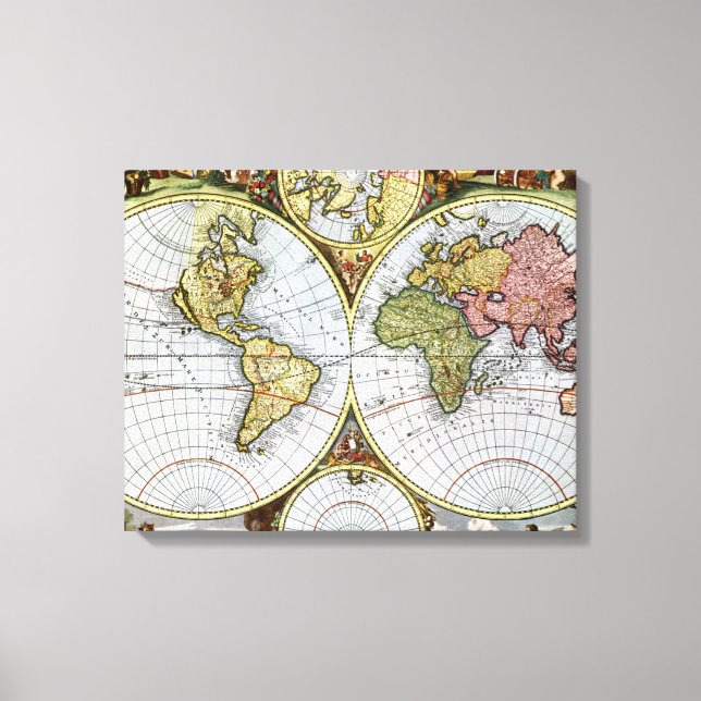 Impressão Em Tela Mapa do Mundo (Frente)