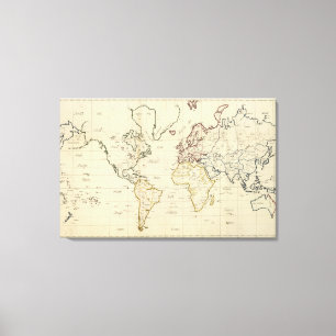 Impressão Em Tela Mapa do mundo