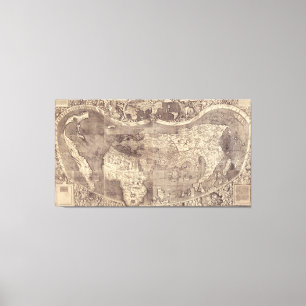 Impressão Em Tela Mapa do mundo 1507 de Martin Waldseemuller