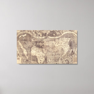 Impressão Em Tela Mapa do mundo 1507 de Martin Waldseemuller