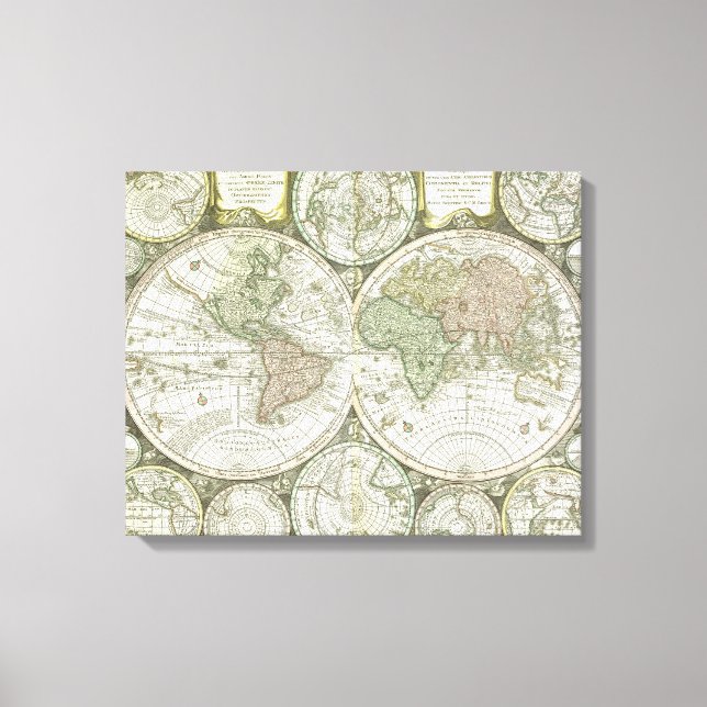 Impressão Em Tela Mapa do Mundo | 1744 (Frente)