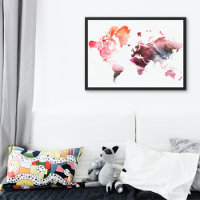 Mapa do Mundo de Aquarela Moderna