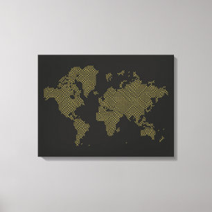 Impressão Em Tela Mapa do mundo de Digitas