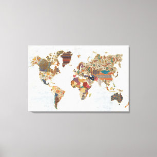 Impressão Em Tela Mapa do mundo do teste padrão