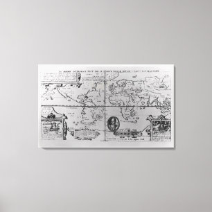 Impressão Em Tela Mapa do mundo que detalha as expedições