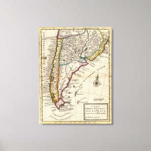 Impressão Em Tela Mapa do pimentão, Patagonia, La Plata