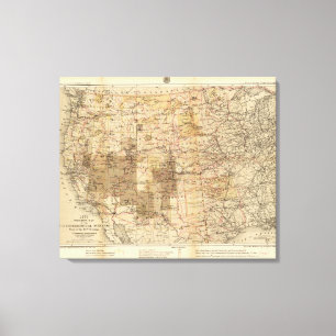 Impressão Em Tela Mapa do progresso 1878 das avaliações geográfic