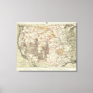 Impressão Em Tela Mapa do progresso 1878 das avaliações geográfic
