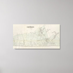 Impressão Em Tela Mapa do ramo longo, NJ