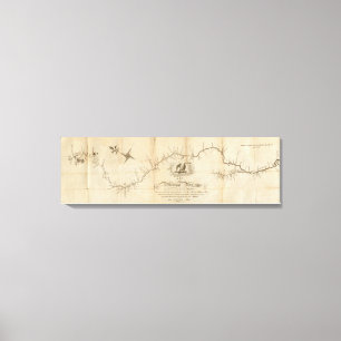 Impressão Em Tela Mapa do rio Mississípi