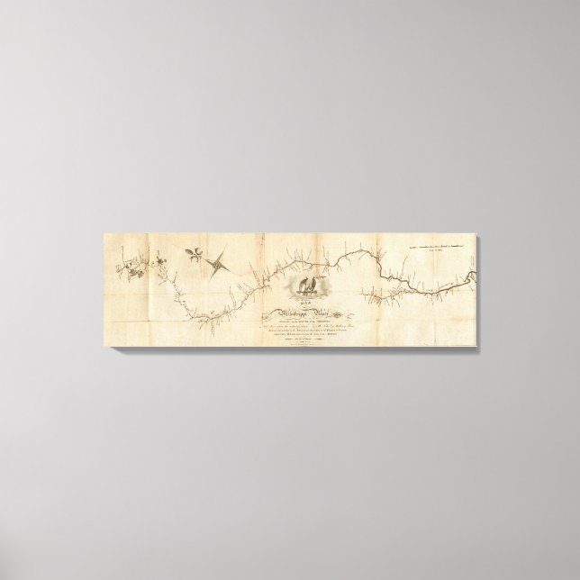 Impressão Em Tela Mapa do rio Mississippi (Frente)