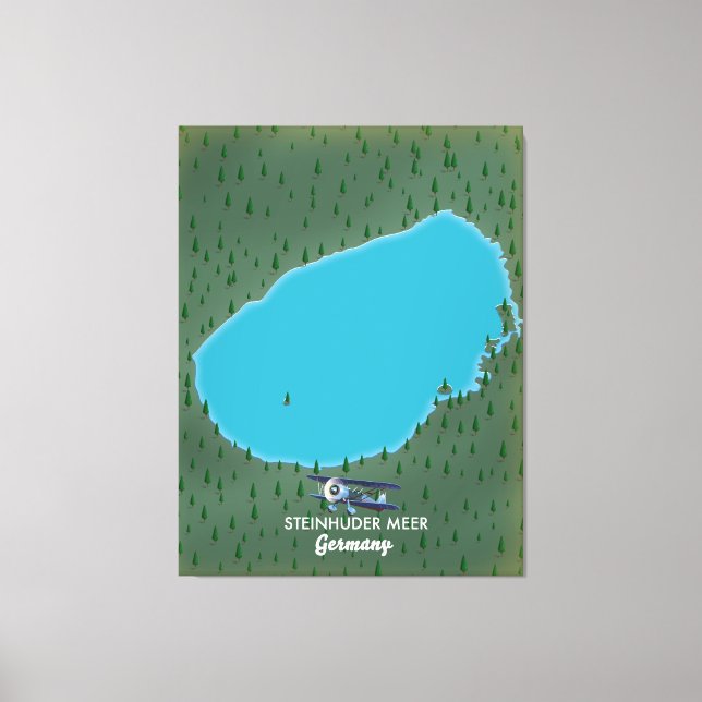 Impressão Em Tela Mapa do Steinhuder Meer Alemanha (Frente)