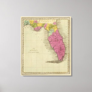 Impressão Em Tela Mapa do território de Florida