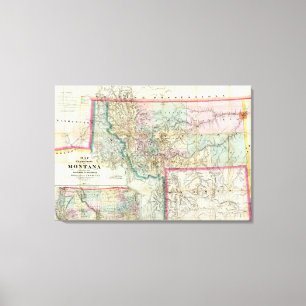 Impressão Em Tela Mapa Do Território De Montana