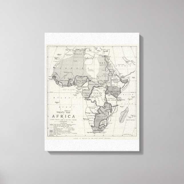 Impressão Em Tela Mapa do Tratado de África (Frente)