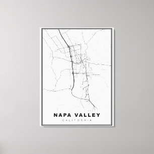 Impressão Em Tela Mapa do Vale de Napa