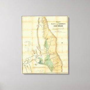 Impressão Em Tela Mapa do vale do Sacramento
