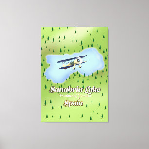 Impressão Em Tela Mapa do viagem da espanha do lago Sanabria