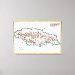 Impressão Em Tela Mapa do Vintage da Jamaica (1780) 2