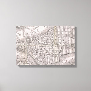 Impressão Em Tela Mapa do vintage da Nova Iorque (1886)