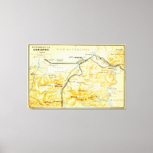 Impressão Em Tela Mapa do vintage da piscina de Corinth (1894)