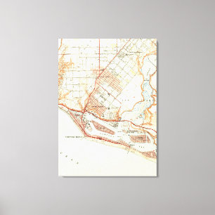 Impressão Em Tela Mapa do vintage da praia Califórnia de Newport