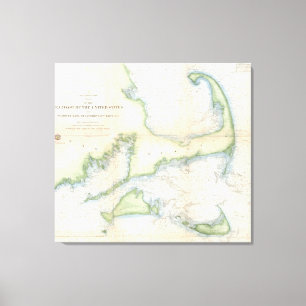 Impressão Em Tela Mapa do vintage de Cape Cod (1857)
