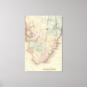 Impressão Em Tela Mapa do vintage de Charleston South Carolina