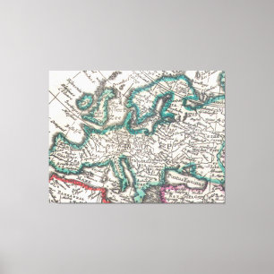 Impressão Em Tela Mapa do vintage de Europa (1685)