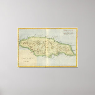 Impressão Em Tela Mapa do vintage de Jamaica (1780)