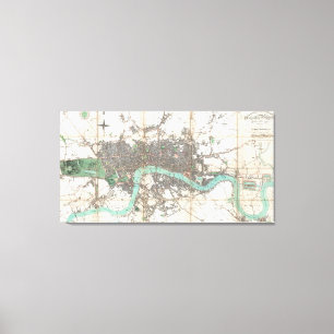 Impressão Em Tela Mapa do vintage de Londres Inglaterra (1806)