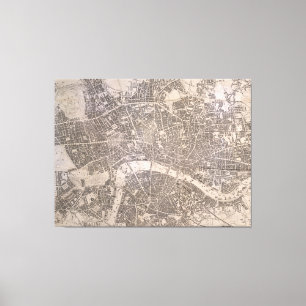 Impressão Em Tela Mapa do vintage de Londres Inglaterra (1845)
