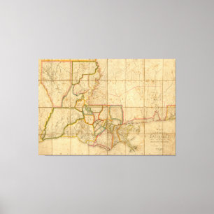 Impressão Em Tela Mapa do vintage de Louisiana (1816)