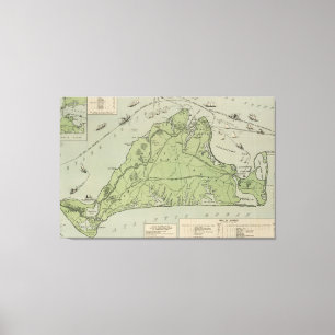 Impressão Em Tela Mapa do vintage de Marthas Vinhedo (1913)