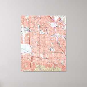 Impressão Em Tela Mapa do vintage de Van Nuys Califórnia (1966)