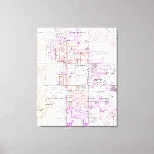 Impressão Em Tela Mapa do vintage do Palm Springs Califórnia (1957)