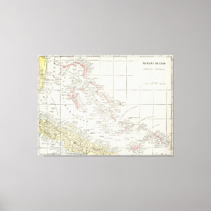 Impressão Em Tela Mapa do vintage dos Bahamas (1901)