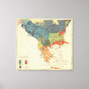 Impressão Em Tela Mapa do vintage dos Balcãs (1918)