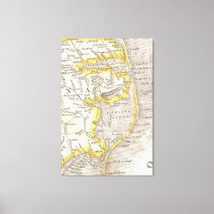 Impressão Em Tela Mapa do vintage dos bancos exteriores (1818)