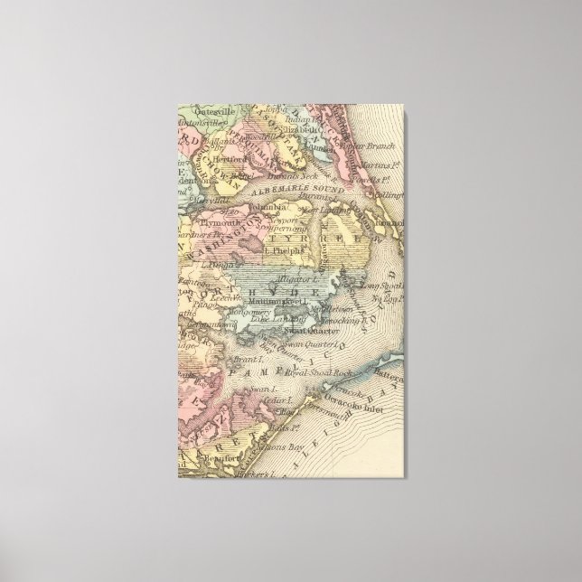 Impressão Em Tela Mapa dos bancos externos (1859) (Frente)