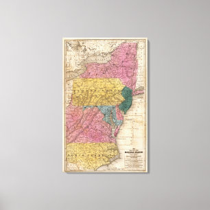 Impressão Em Tela Mapa dos estados médios
