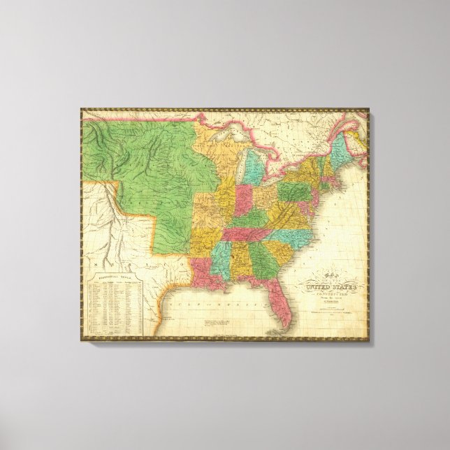 Impressão Em Tela Mapa dos Estados Unidos 2 (Frente)