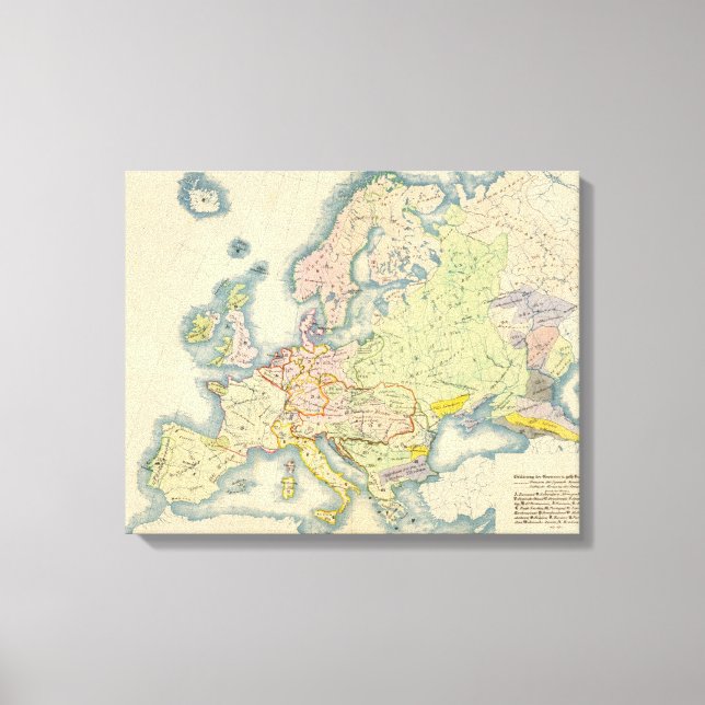 Impressão Em Tela Mapa etnográfico da Europa (Frente)
