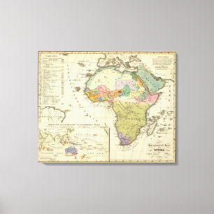 Impressão Em Tela Mapa etnográfico de África