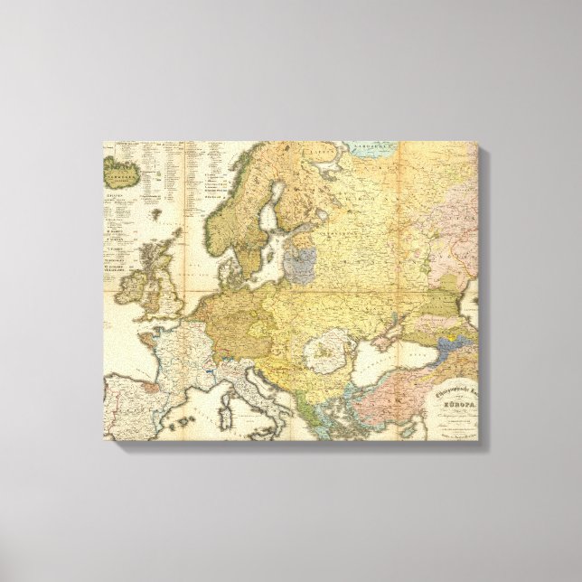 Impressão Em Tela Mapa etnográfico europeu (Frente)