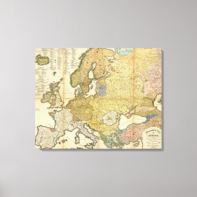 Impressão Em Tela Mapa etnográfico europeu (Frente)
