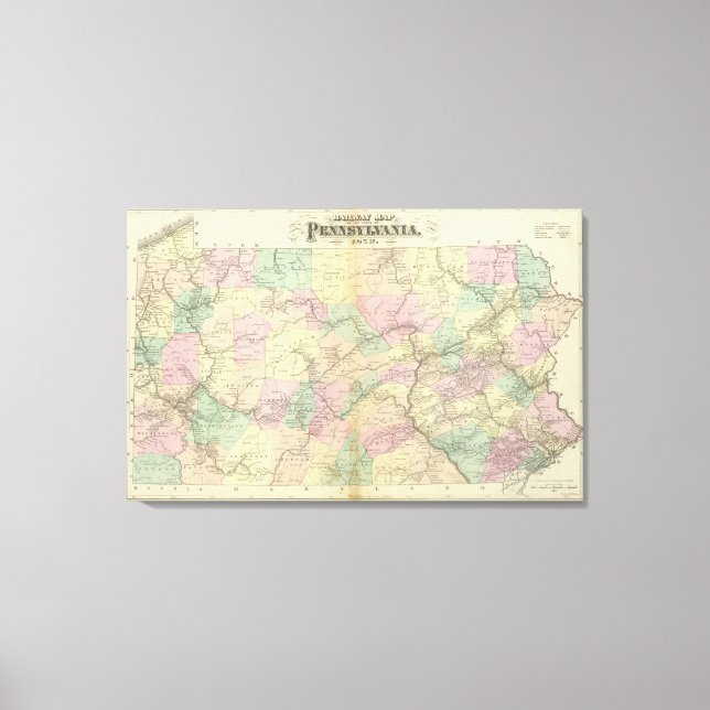 Impressão Em Tela Mapa ferroviário da Penn (Frente)