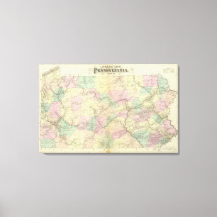 Impressão Em Tela Mapa ferroviário da Penn